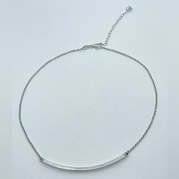 DYADEMA Sterling Silver Minimalist Curved Bar Chain 12” - 15” Adjustable - Picture 2 of 6